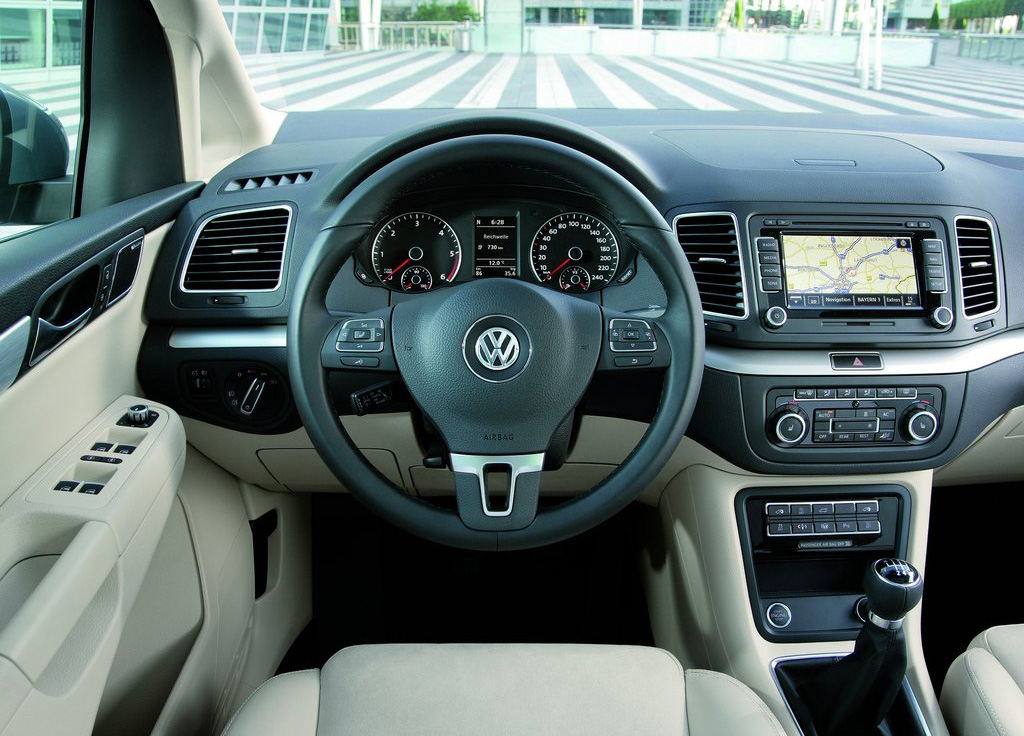 VW Sharan behind the wheel