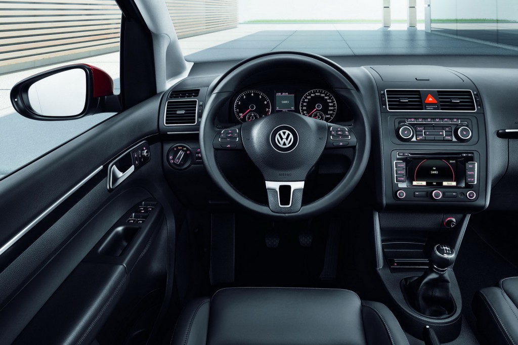 Volkswagen Touran behind the wheel