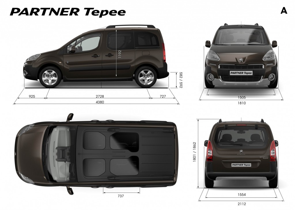 Peugeot Partner Tepee dimensions